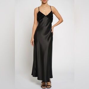 Sans Souci Black Sequin Maxi Dress